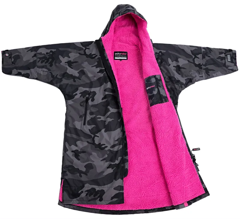 Dryrobe Advance V3 Long Sleeve Small Black Camo/Pink